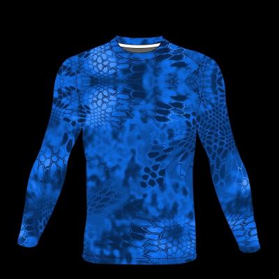 China Wholesale Camouflage Fishing Shirt Customized Design UPF Blue Antibacterial High Quality Quick Dry Shirts for sale