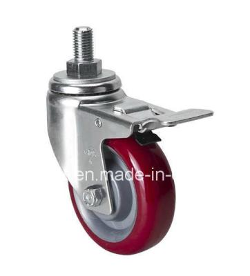 China Medium Duty Zinc Plated TPU Caster with 4