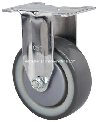 China 130 kg Rigid TPU Caster 5704-87N in chroom afwerking voor hoge laadcapaciteit in zwaar werk Te koop