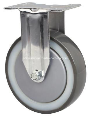 China Industriële apparatuur Chroomgeplatte stijve TPU Caster 5705-87N met 130 kg laadvermogen Te koop