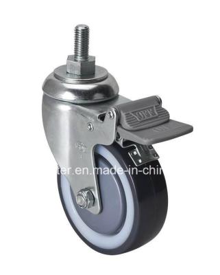 China Carga máxima de 130 kg Caster de freno TPU roscado Z5744-87n para Edl Medio 4 en venta