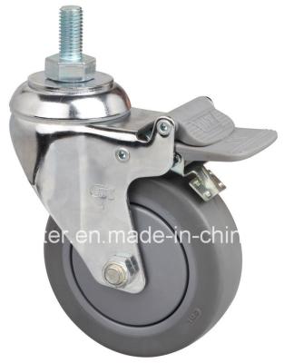 China 110kg Threaded Brake TPE Caster Z5744-57 for Customization in Grey Color Application for sale