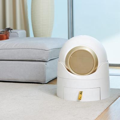 China Pink Green Cat Litter Box Gray Folding Enclosed Cat Litter Box Modern Style Plastic Cat Toliet PetnessGo pp Toilet for sale