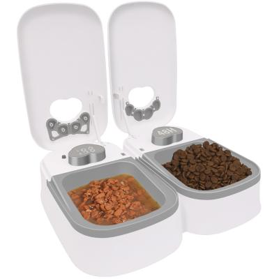 China 2023 Hot Selling PetnessGo 2 In 1 Automatic Feeding Bowl Smart Automatic Cat Feeder for sale