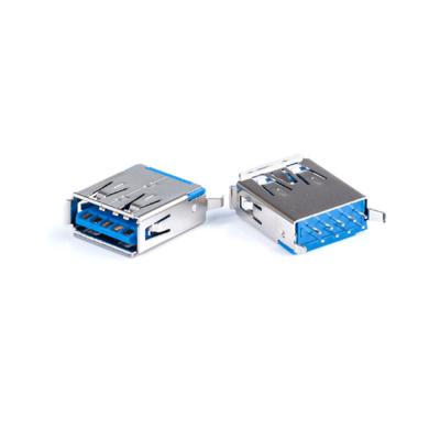 China Waterproof 90 degree DIP 9 pins solder UL94V-0 type A Female 3.0 USB Connectors for board interface for sale