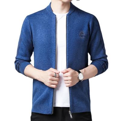 China Fashion Zipper Round Neck Men's Anti-Wrinkle Casual Sweater Men's O-neck Woolen Sweater Men's Cardigan Sweater for sale