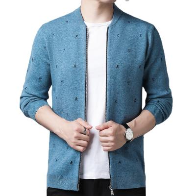 China Anti-wrinkle letter printed knitted zipper o-neck cardigan cardigan sweater men spring and thin autumn sweater jacket men for sale