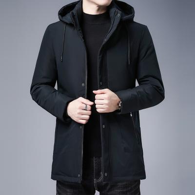 China 2021 Winter Fashion Casual Long Parka Coat Men's Anorak Jacket Anti-wrinkle With Hood Mens Cotton Clothes for sale