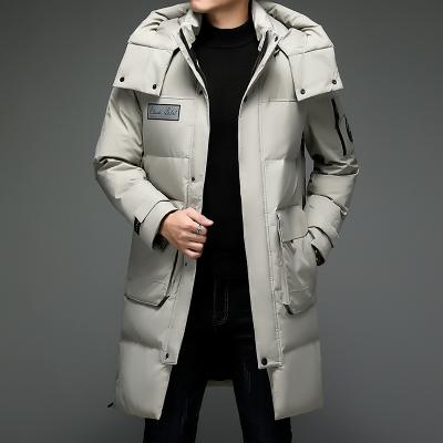 China Anti-wrinkle duck down jacket men's winter warm clothing for men's fashion trend 2021 waterproof long down jacket slim fit for sale