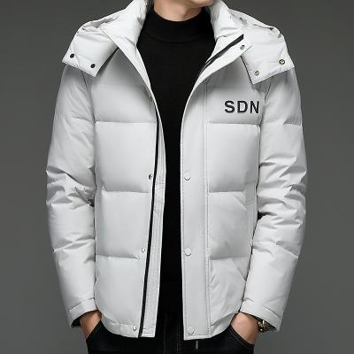 China Winter Trend Duck Down Jacket Men White Anti-wrinkle Warm Shiny Hooded Hooded Men's Casual Down Thicken Men's Jacket for sale