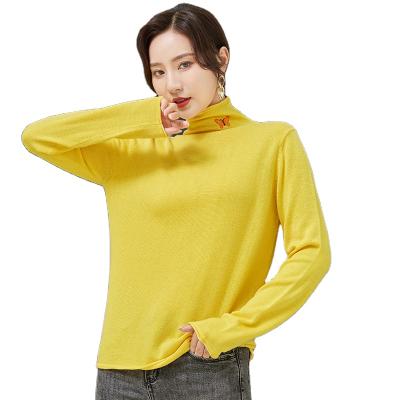 China 2021 new women's cashmere pullover turtle sweater Anti-wrinkle butterfly neck cashmere printing curly women's sweater women's fashion for sale