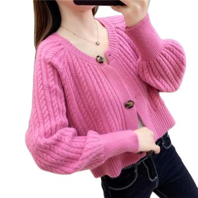 China Korean Anti-wrinkle Xiaoxiangfeng cardigan women's sweater jacket straight knit long spring and sleeve fashion tops 2021 autumn for sale