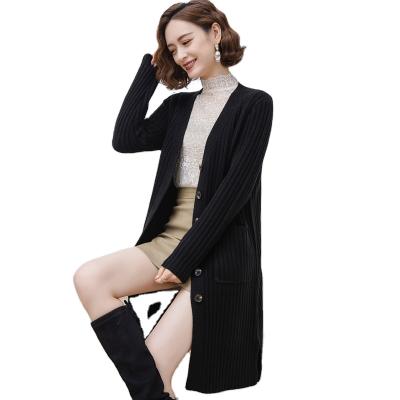 China Anti-wrinkle 2021 Autumn Winter Solid Color Long Loose Cardigan Sweater for sale