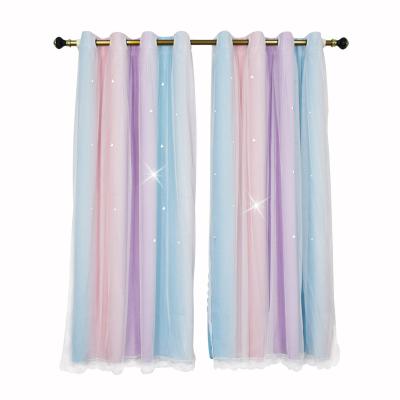 China High-grade blackout children's room color rainbow fabric curtain factory direct sales for sale