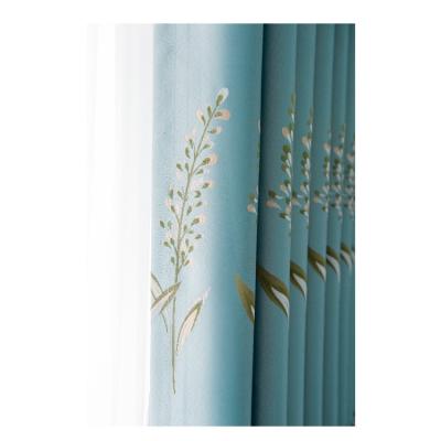 China Multifunctional Blackout Flower Embroidery Tulle Fabric Fancy Sun Shade Window Blackout Curtain For Wholesales for sale