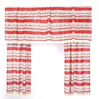 China Blackout Factory Direct Selling Christmas Elks Perforated Red Curtain Printed Curtain for sale