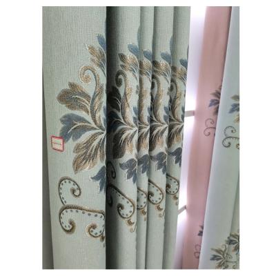 China Blackout Windows Embroidered Fabric with Solid Color Curtains at Favorable Price for sale