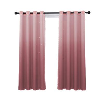 China Blackout Supplier Direct Sales New Design New Design Bedroom Bestselling Gradient Children Double Shade Curtain for sale