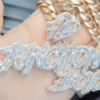 China Hiphop Jewelry Designer Iced Out Lab Custom Diamonds Letters Initial Diamond Name Necklace for sale