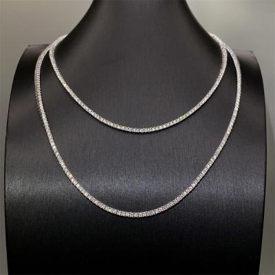 China Factory direct sale 925 CLASSIC CLASSIC CLASSIQUE hot sale moissanite diamond tennis chain hip hop sterling silver white gold 2.00mm for sale