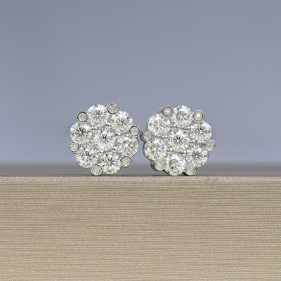 China Trendy Trendy Hip Hop Moissanite Stud Earrings Bling Bling Jewelry Women Earrings Sterling Silver Earrings 2021 for sale