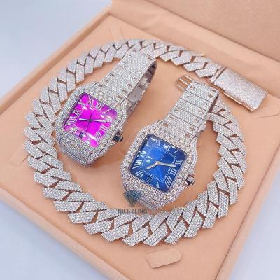 China Custom luxury brand luxury watch hip hop iced vvs moissanite watch for sale