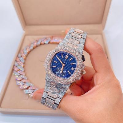 China Custom luxury hip hop iced out watch with vvs moissanite watch men for sale