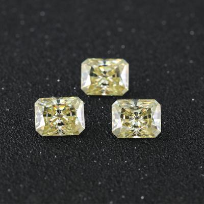 China Good Quality Loose Golden Yellow Heat Resistant/Spark Radiant Octagon Moissanite VVS Moissanite Price Per Carat for sale