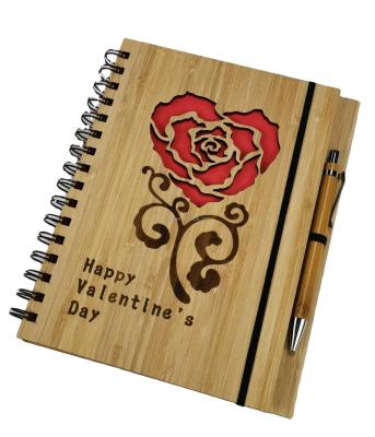 China Hardcover Laser Cut Wooden Hardcover Book Cover Notebook for sale