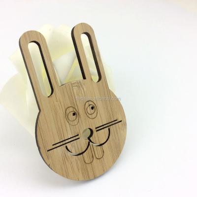 China Europe New Arrival Products Eco Friendly Rabbit Head Shape Bamboo Coaster Crafts for sale