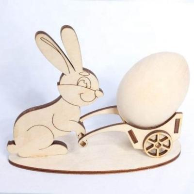 China Customize Music Songs Wholesale DIY Wooden Easter Egg Baskets Rack Ornament Easter Ornament Egg Shelf for sale