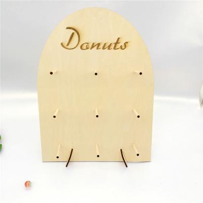 China Reusable Donut Donut Birthday Donuts Stand Board Wooden Food Buffet Display for Wedding, Baby Shower, Bridal Shower for sale