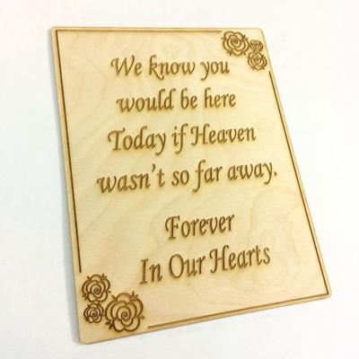 China Europe Wood Wedding Decor In Memory Wooden Wedding Sign Card Wedding Invitation Card for sale