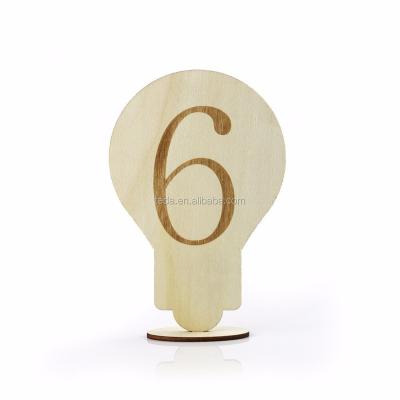 China Wedding Party Geometry or Shape Custom Laser Cut Free Standing Wooden Wedding Table Numbers for sale