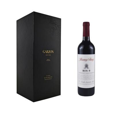 China Recycled Materials Luxury Custom Black Magnetic Cardboard Paper Box Wine Gift Packaging Box with EVA for sale