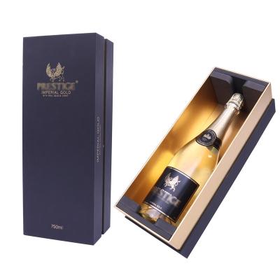 China Recycled Materials Luxury Custom Design Champagne Bottle Wine Boxes Rigid Cardboard Paper Whisky Alcohol Glass Gift Box Packaging for sale