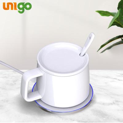 China Bone China UNIGO dropshipping Electric Cup Heater USB Interface Coffee Temperature Control Set with Wireless Filling Function for sale