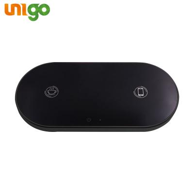 China Unigo aluminum glass frame/mirror panel dropshipping universal round mobile phone Qi fast wireless charger wholesale for sale