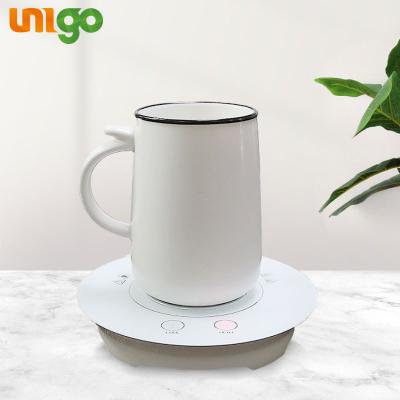 China ABS+Aluminum+Tempered Panel UNIGO 10W 15-55C Glass Mug Waterproof Intelligent Electric Heating Warmer Coater for sale