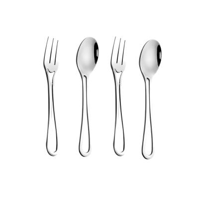 China Spoons Forks Flat Dishes Flatware Hotel Restaurant Travel Stainless Steel Modern Custom Portable Cutlery for sale