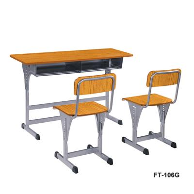 China Comfortable Durable Stackable Student Desk And Chair Double Seat School Table And Chair for sale