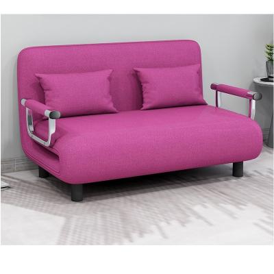 China Pink Cheap Multifunctional Folding Sofa Bed Foldable Low Prices Fancy Floor Twin Sectional Bed for sale