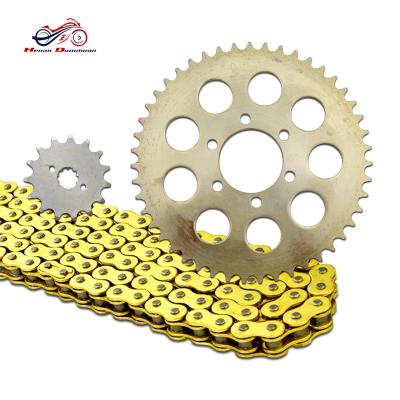 China Sprocket Supply Old Style 78A Motorcycle Golden Chain And Sprocket Kits for sale