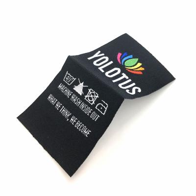 China Viable Factory Price Custom Double Page Woven Waist Label For Clothing zu verkaufen