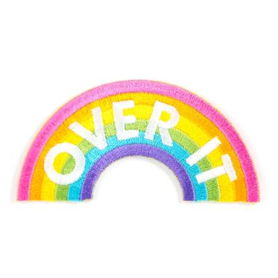 China high quality rainbow embroidered 3D patch designer patches famous brands customized embroidered patches for clothes en venta