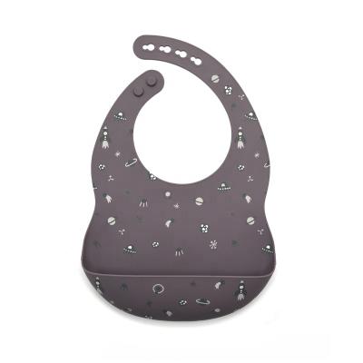 China BPA Free Waterproof Silicone Baby Bib With With Food Catcher Baby Silicone Bibs Wholesale for sale