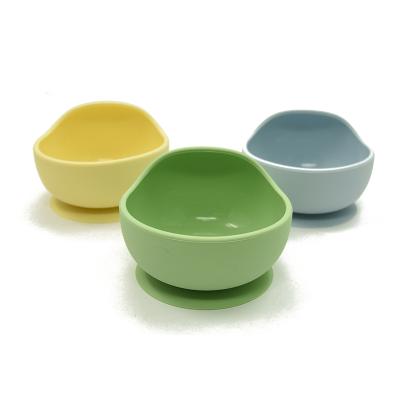 China 100% BPA Free Eco-Friendly Non-Toxic No Slip Food Grade Silicone Baby Feeding Bowl With Suction for sale