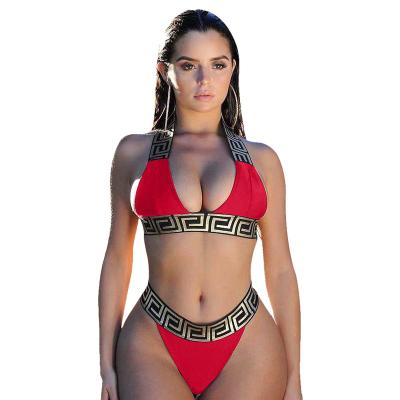 China Best Summer Print Bikini Two Piece Swimsuit Breathable Selling Beach Wear for sale