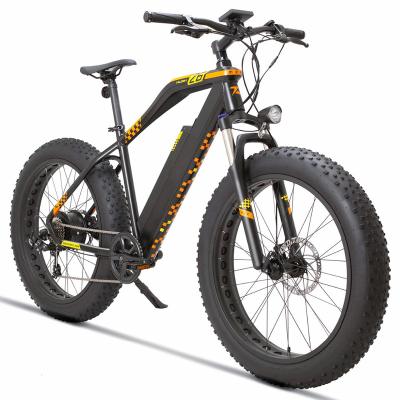 China 6061 Aluminum Alloy Suspension Mountain Fork Assisted Fat Tire Bike Offroad Electric Bicycle LED Light Customizable Services With Shark Pattern for sale