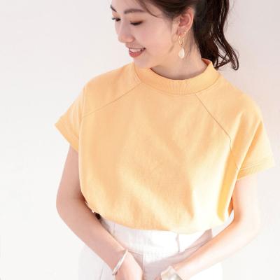 China AISI Color Pure Color Girl Cotton Outfit Custom Logo Summer Short Sleeve Casual Women's 100% Breathable T-Shirts for sale